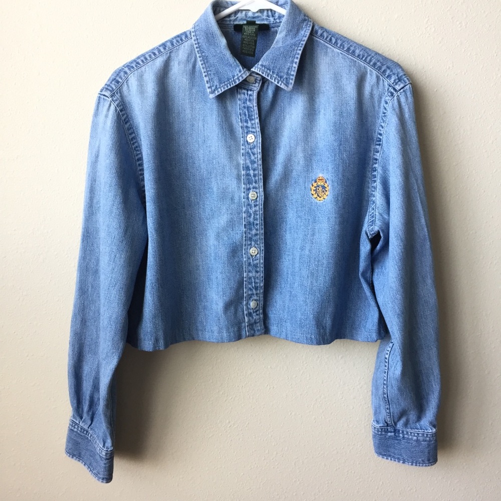 Ralph Lauren denim crop shirt